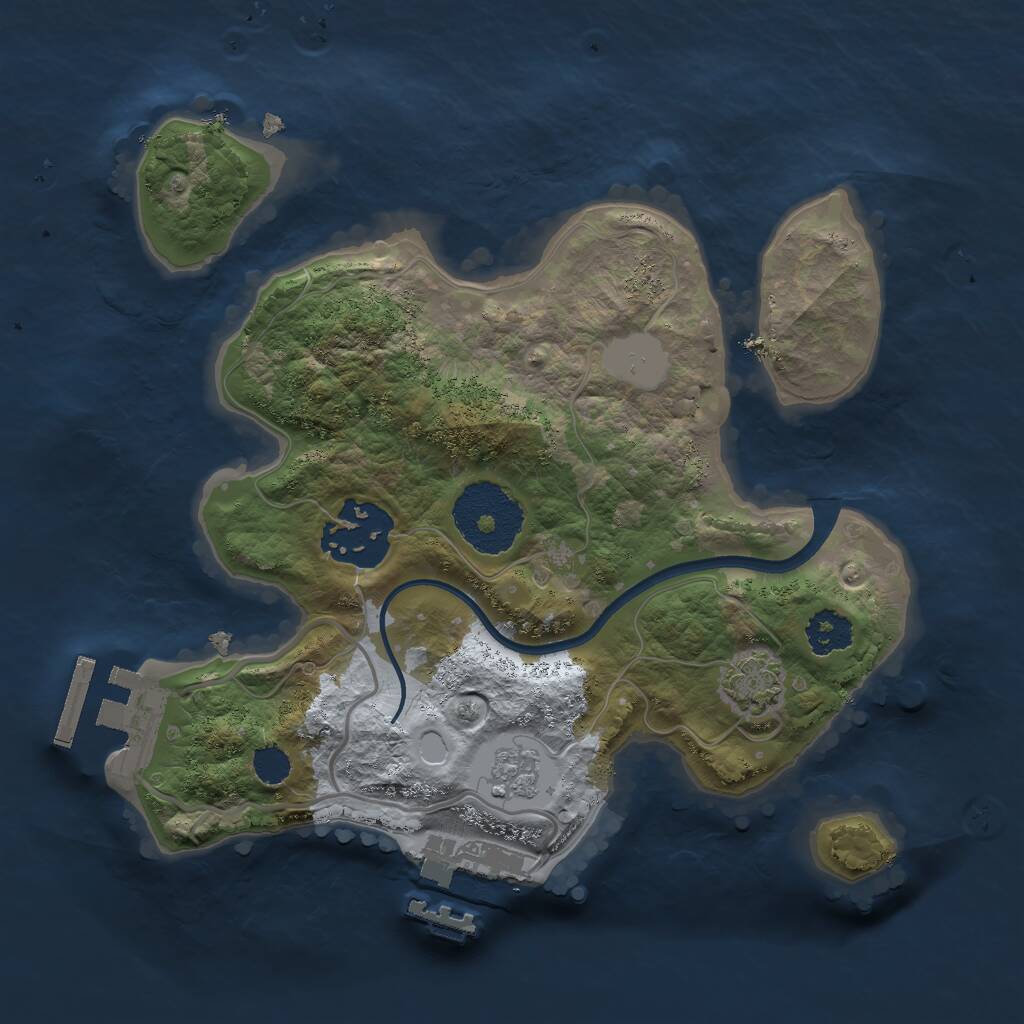 Rust Map: Procedural Map, Size: 2250, Seed: 429087214, 6 Monuments