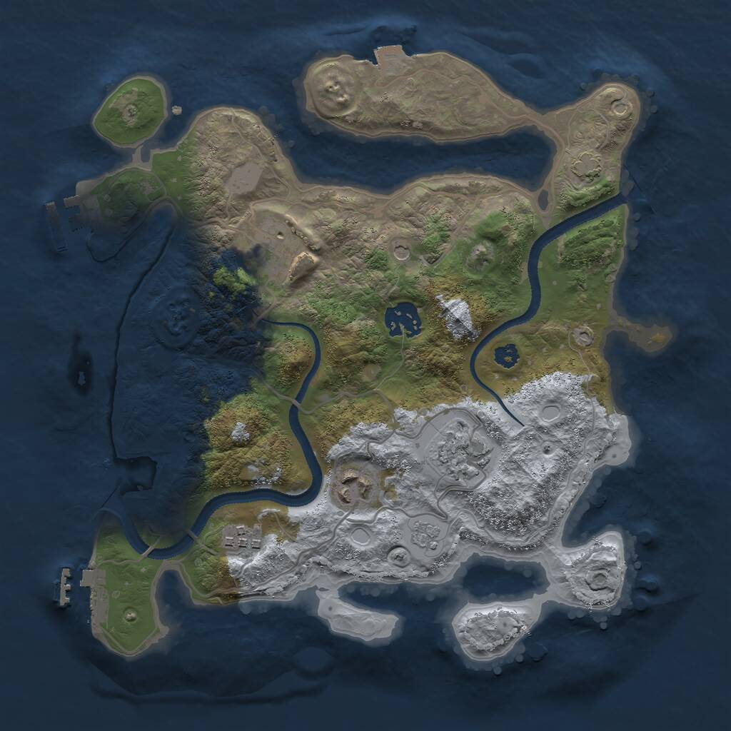 Rust Map: Procedural Map, Size: 3000, Seed: 23681, 11 Monuments