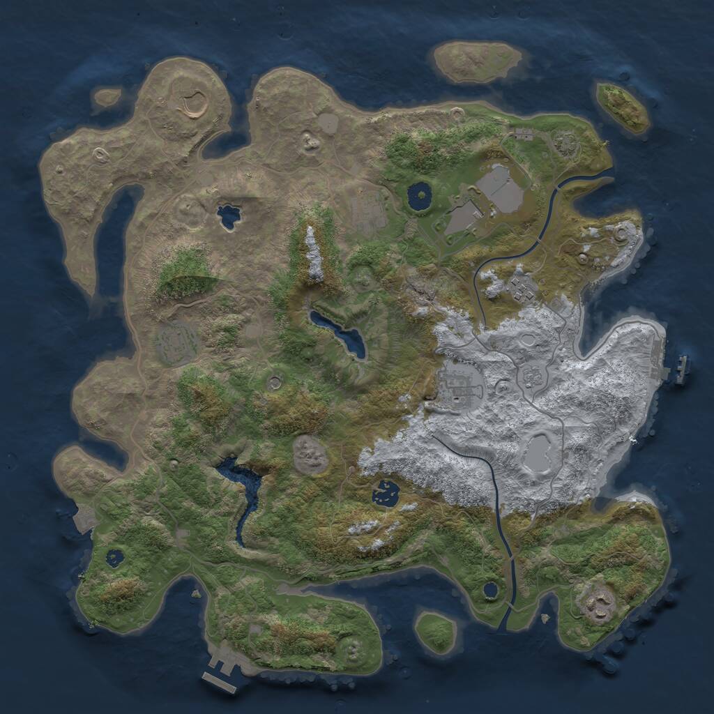 Rust Map: Procedural Map, Size: 4000, Seed: 6254, 14 Monuments