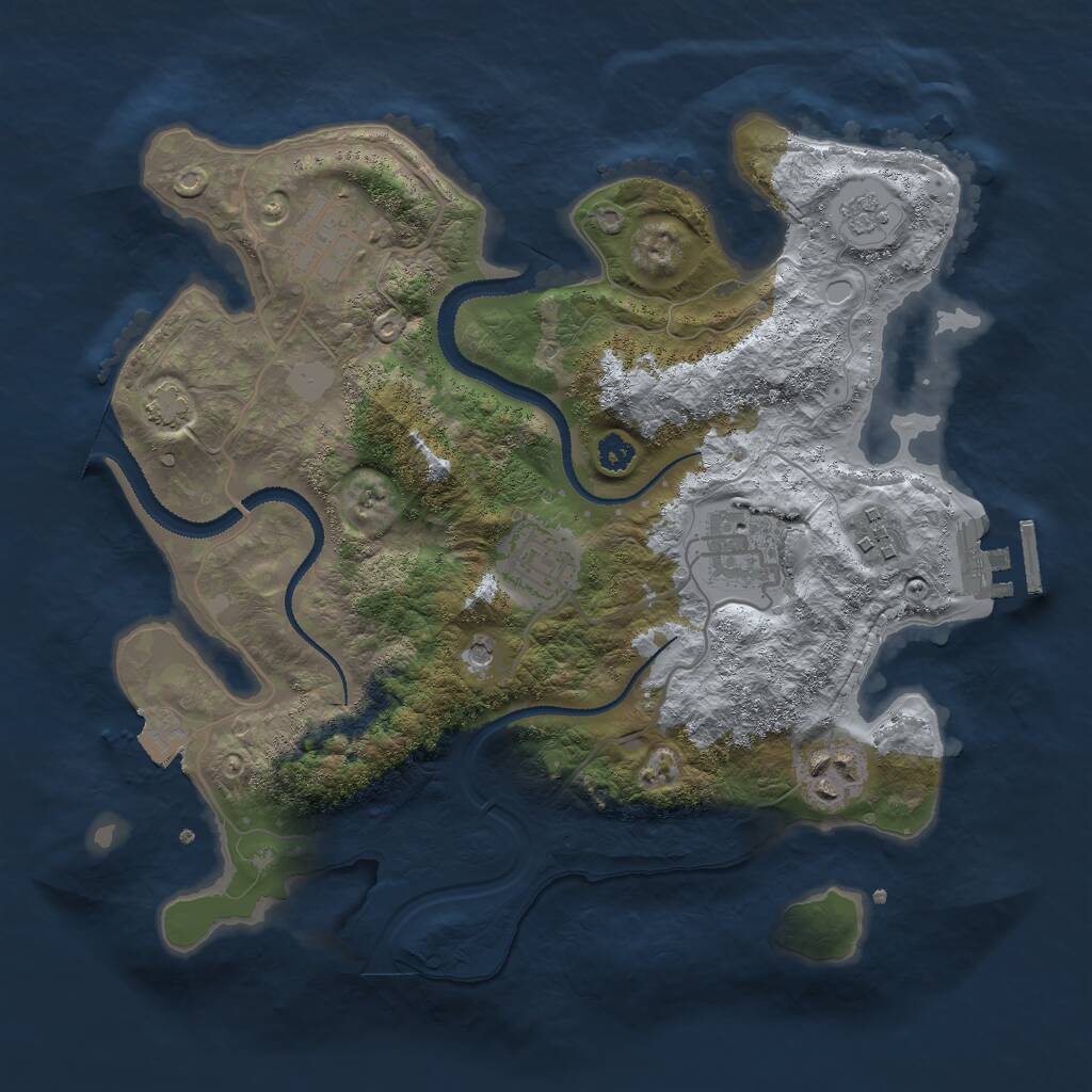 Rust Map: Procedural Map, Size: 3000, Seed: 506723683, 10 Monuments