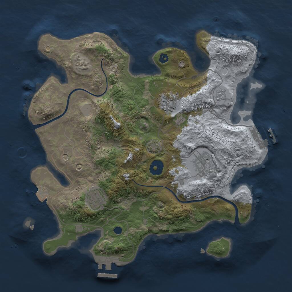 Rust Map: Procedural Map, Size: 3000, Seed: 506723683, 9 Monuments