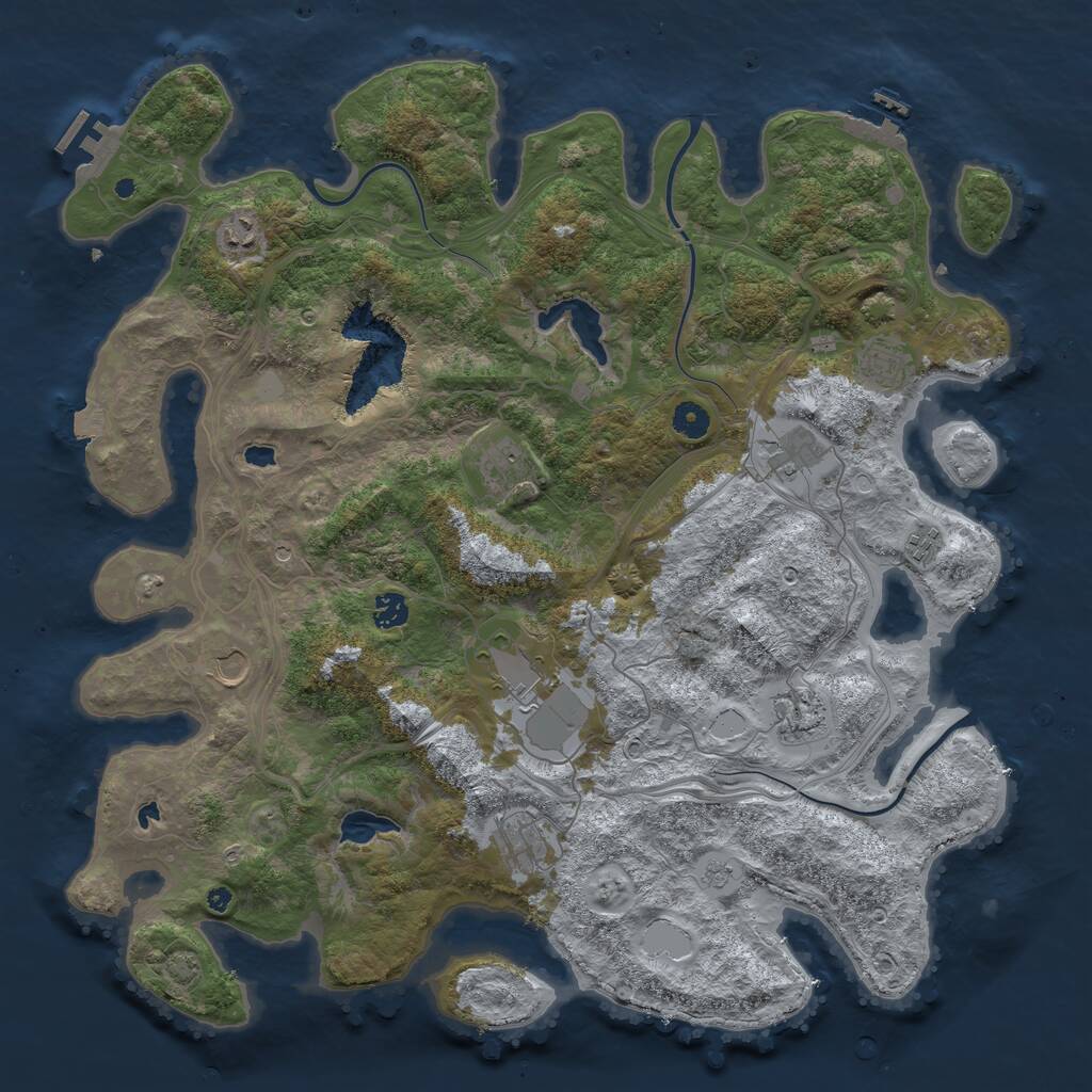 Rust Map: Procedural Map, Size: 4500, Seed: 502126681, 16 Monuments
