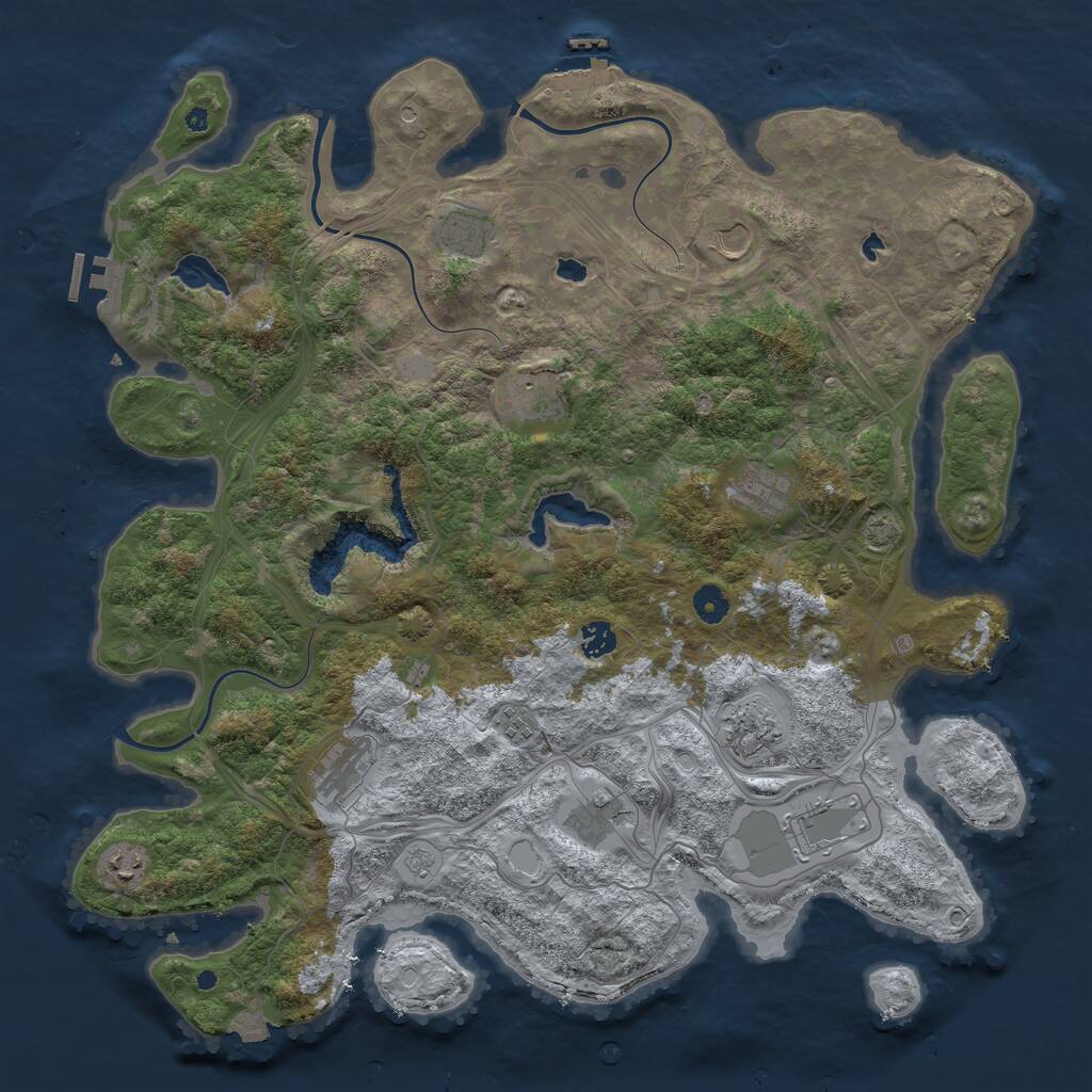 Rust Map: Procedural Map, Size: 4500, Seed: 2138331120, 17 Monuments