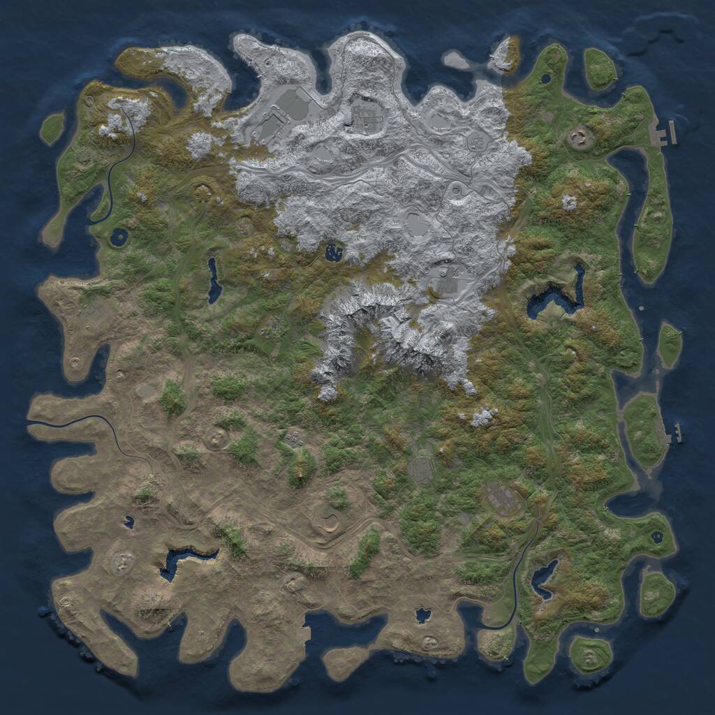 Rust Map: Procedural Map, Size: 6000, Seed: 101146, 17 Monuments
