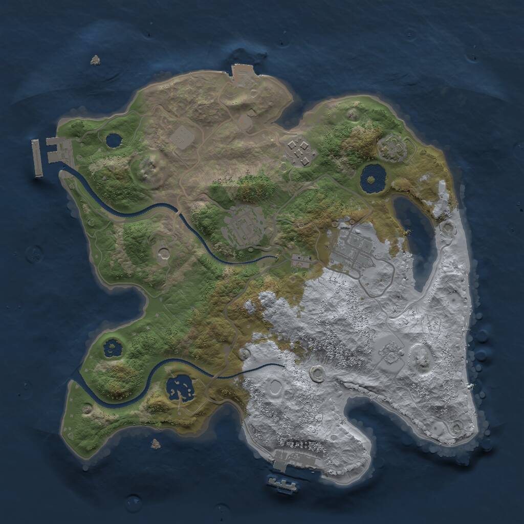 Rust Map: Procedural Map, Size: 2800, Seed: 358055072, 10 Monuments