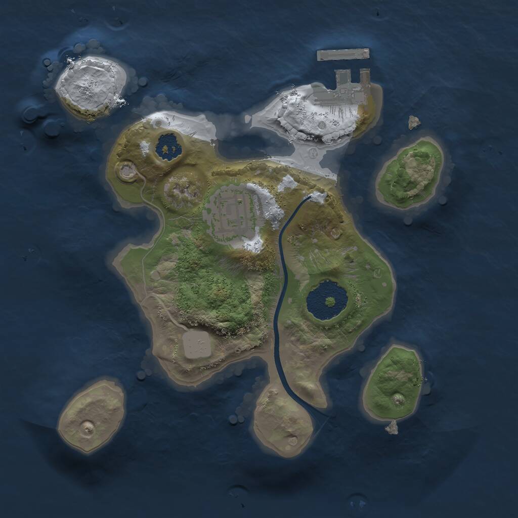 Rust Map: Procedural Map, Size: 2000, Seed: 1110742992, 3 Monuments