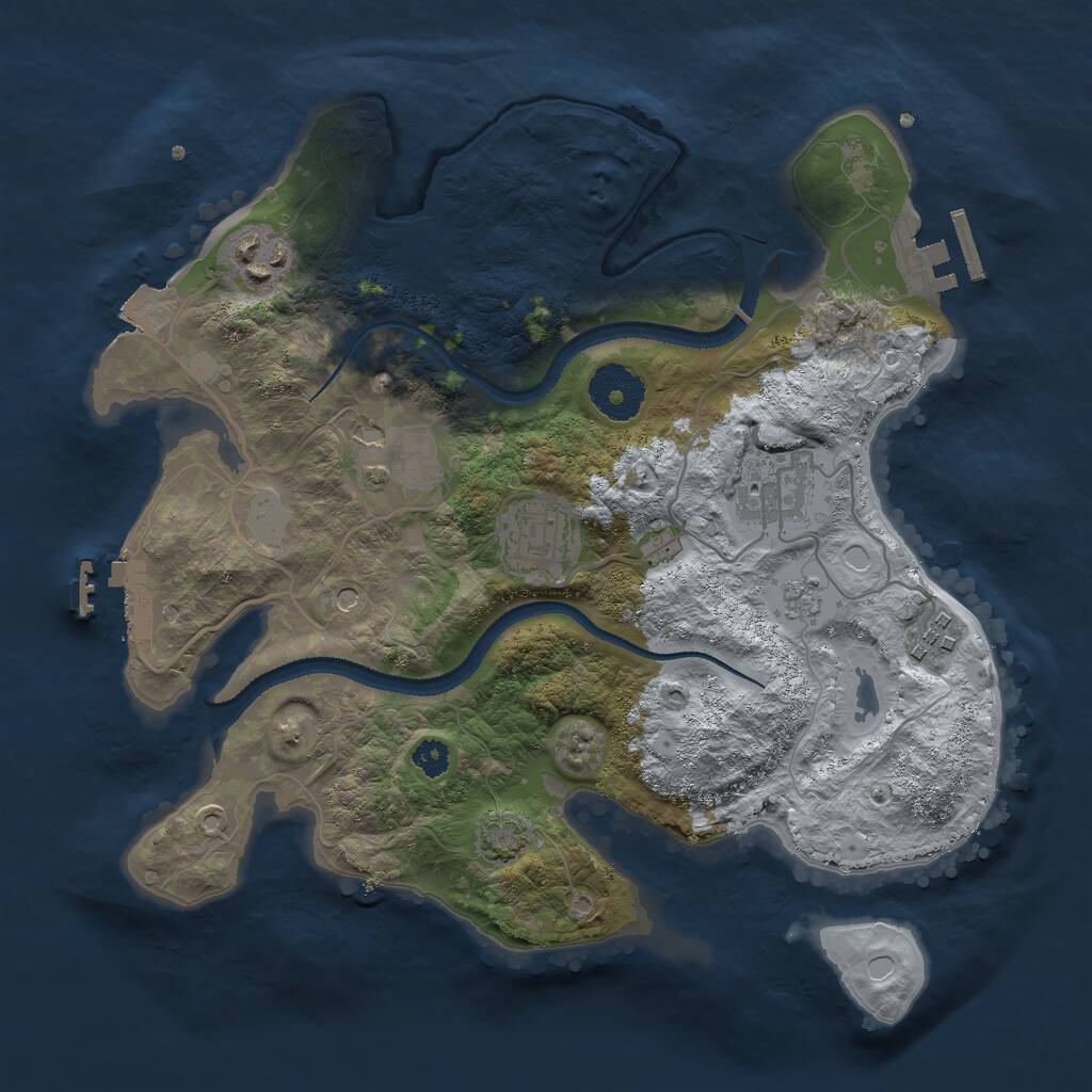 Rust Map: Procedural Map, Size: 3000, Seed: 853917, 13 Monuments