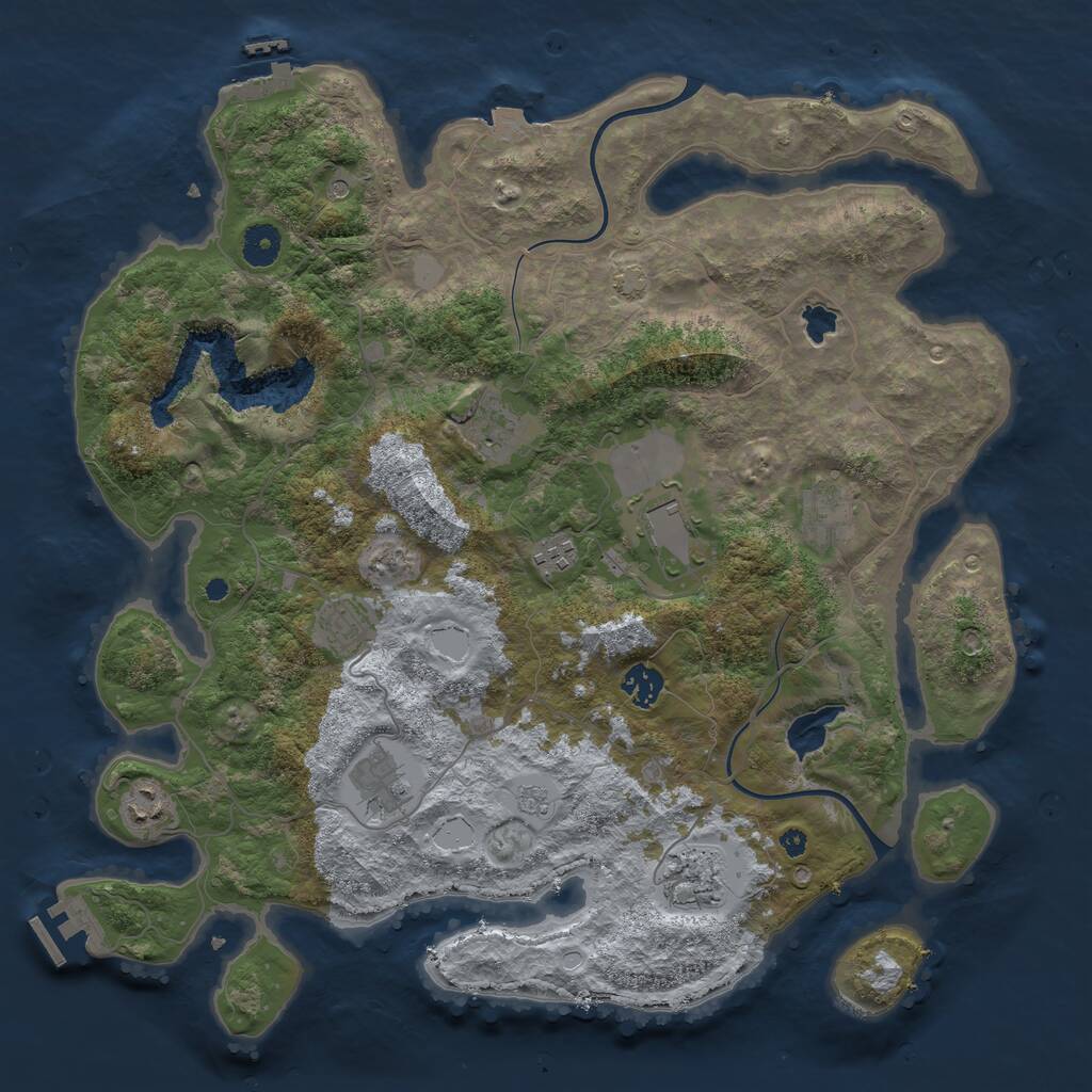 Rust Map: Procedural Map, Size: 4000, Seed: 3456425, 15 Monuments