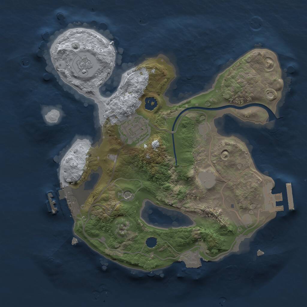 Rust Map: Procedural Map, Size: 2300, Seed: 1708777681, 6 Monuments