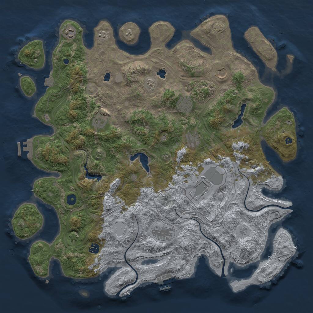 Rust Map: Procedural Map, Size: 4500, Seed: 6969651, 15 Monuments