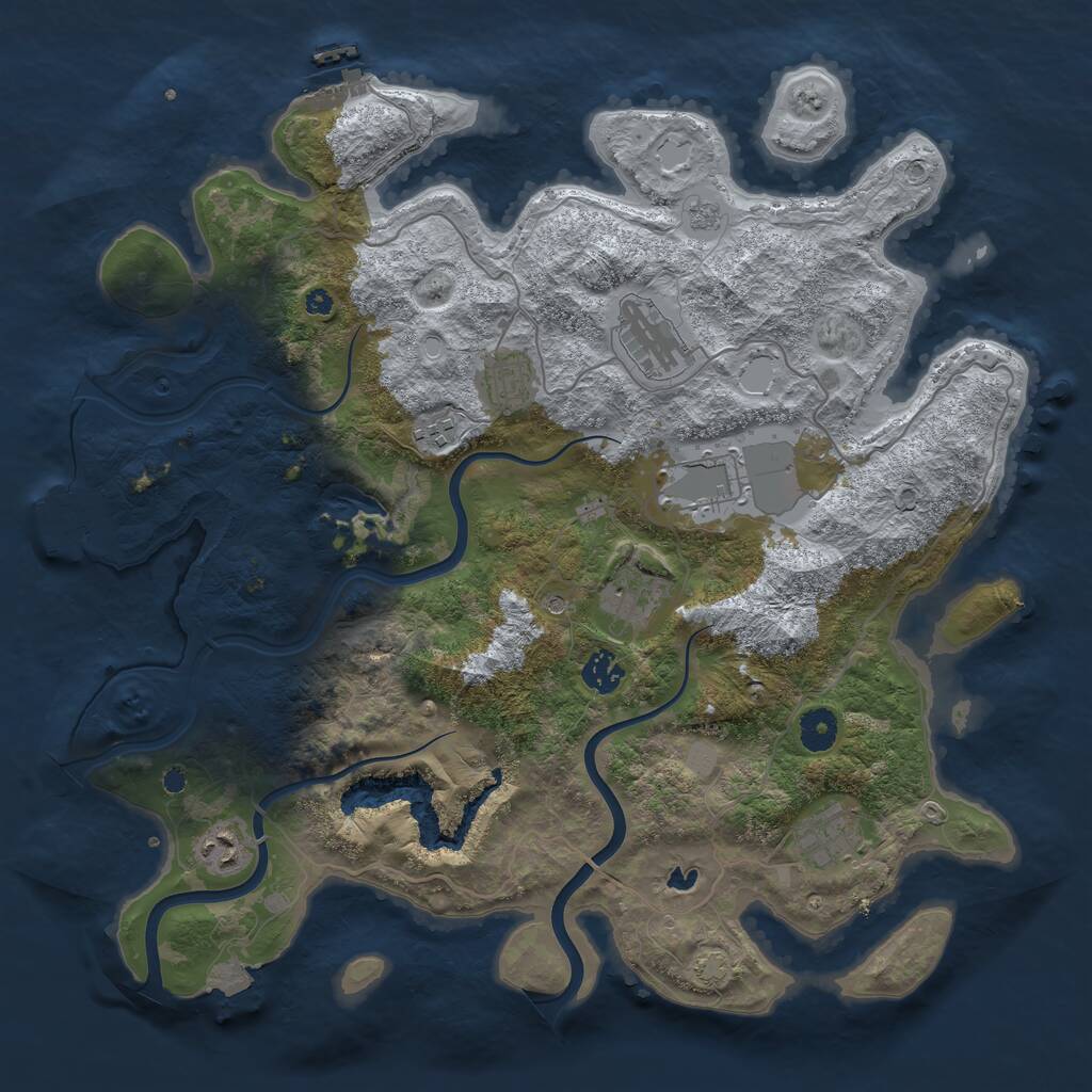 Rust Map: Procedural Map, Size: 4000, Seed: 478050229, 14 Monuments