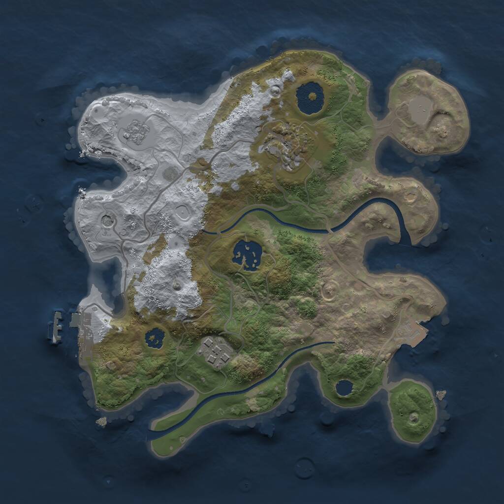 Rust Map: Procedural Map, Size: 2500, Seed: 1768626667, 7 Monuments