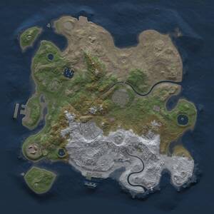 Thumbnail Rust Map: Procedural Map, Size: 3000, Seed: 41153, 11 Monuments