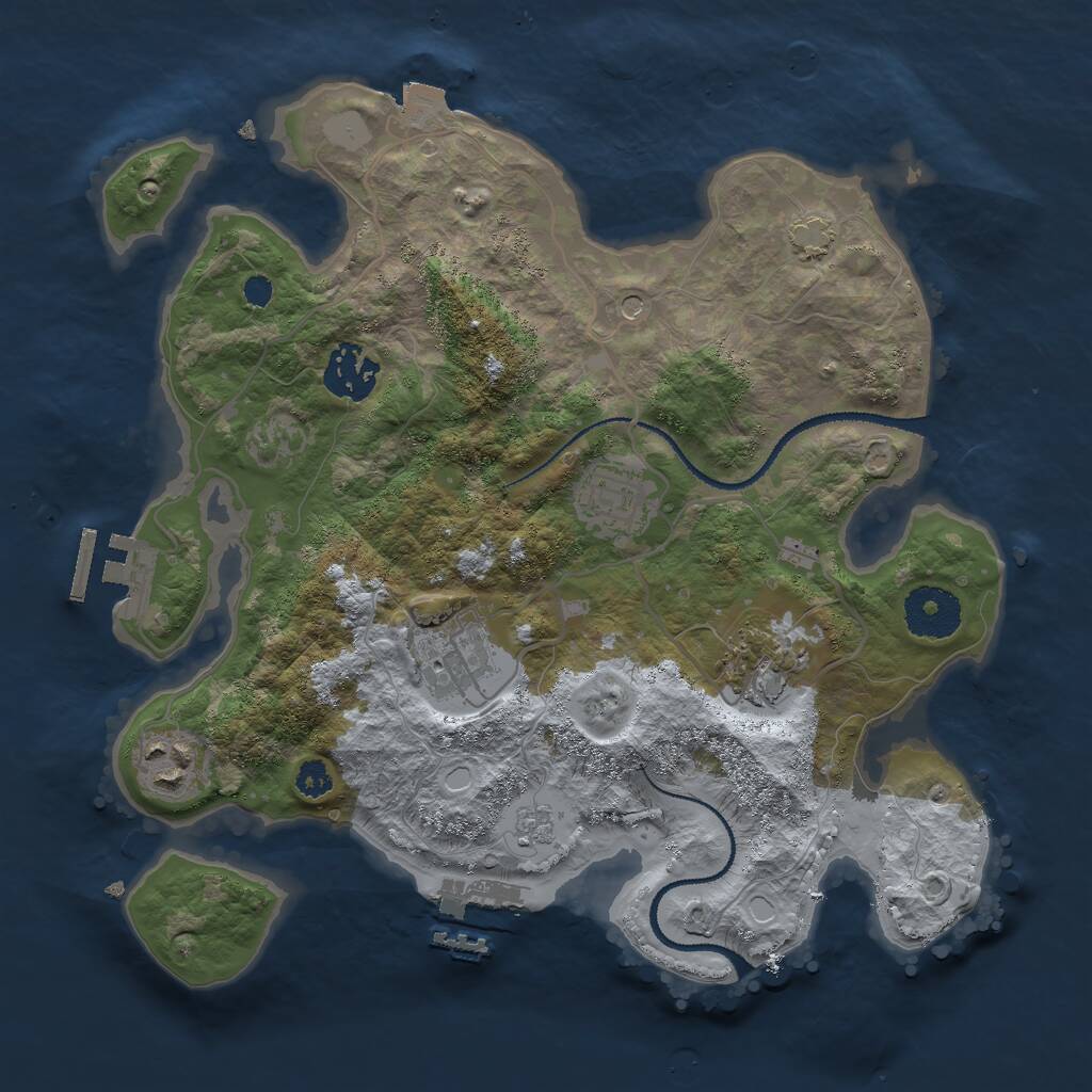 Rust Map: Procedural Map, Size: 3000, Seed: 41153, 11 Monuments