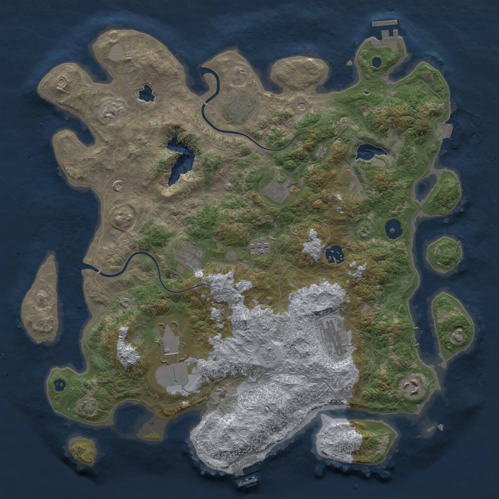 Rust Map: Procedural Map, Size: 4000, Seed: 384428024, 14 Monuments