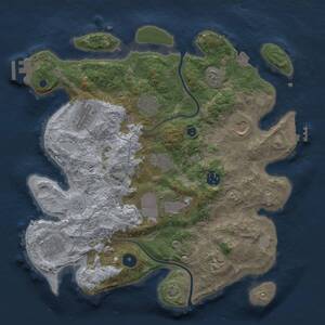 Thumbnail Rust Map: Procedural Map, Size: 3500, Seed: 1294263027, 14 Monuments