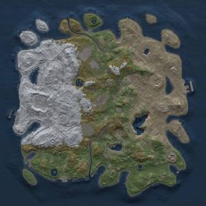 Thumbnail Rust Map: Procedural Map, Size: 4000, Seed: 71284600, 12 Monuments