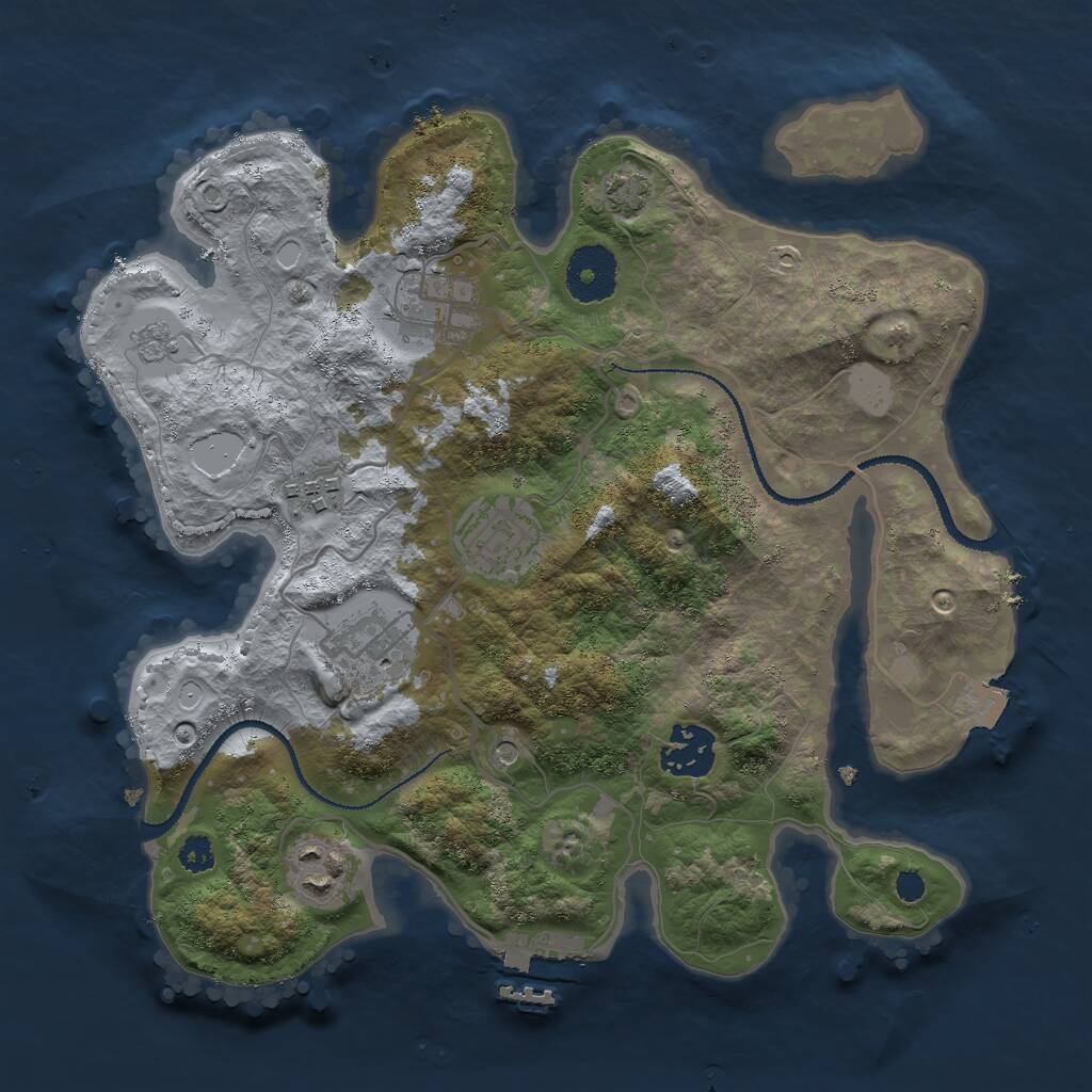 Rust Map: Procedural Map, Size: 3000, Seed: 2118185604, 11 Monuments