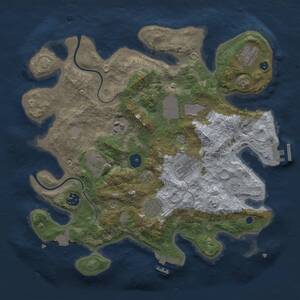 Thumbnail Rust Map: Procedural Map, Size: 3500, Seed: 941594891, 13 Monuments