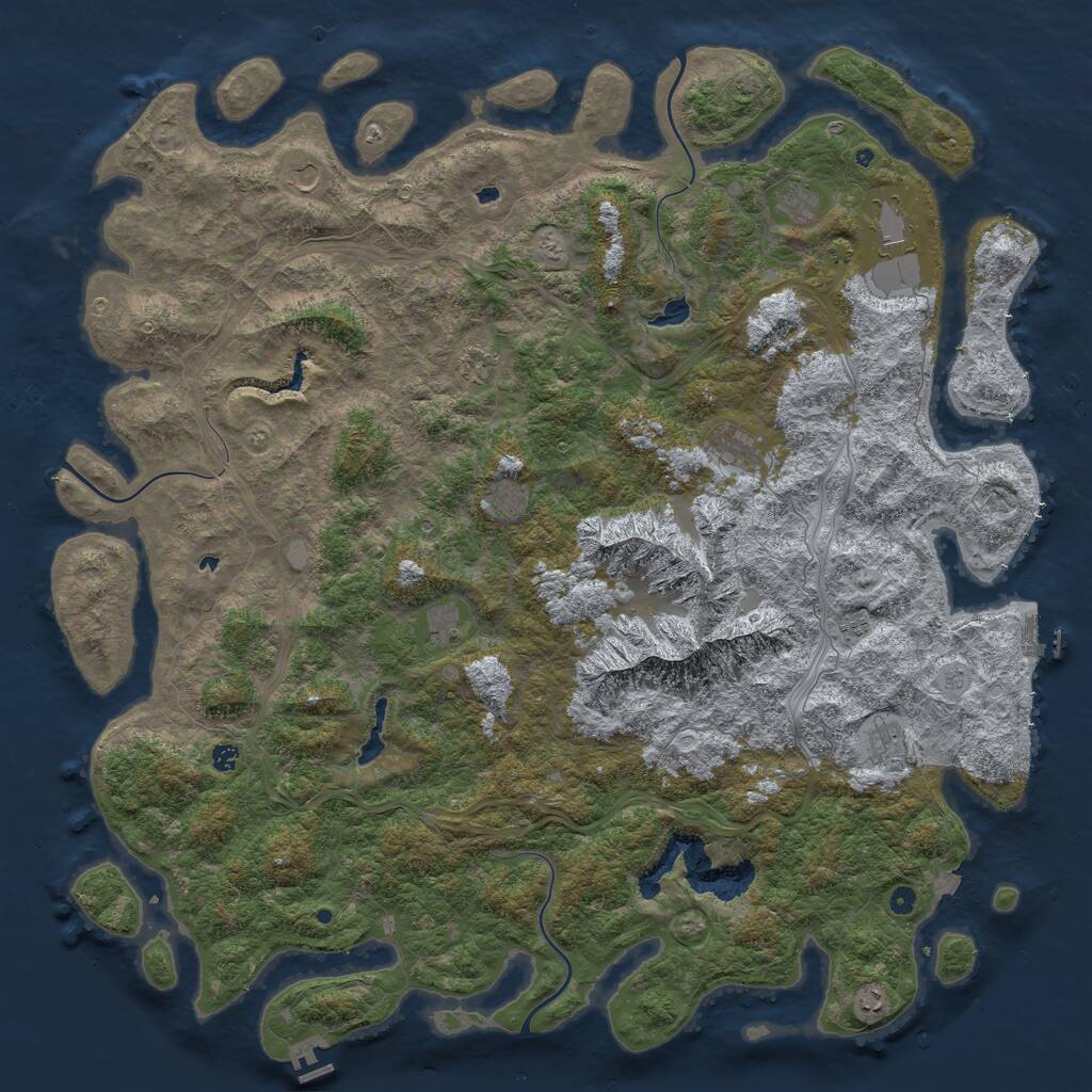 Rust Map: Procedural Map, Size: 6000, Seed: 1984293651, 17 Monuments