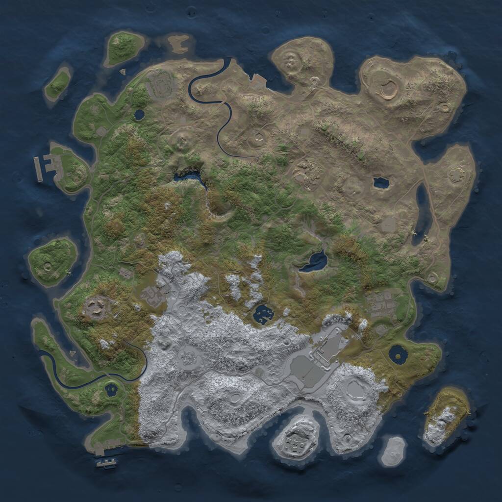 Rust Map: Procedural Map, Size: 4000, Seed: 1234678722, 15 Monuments