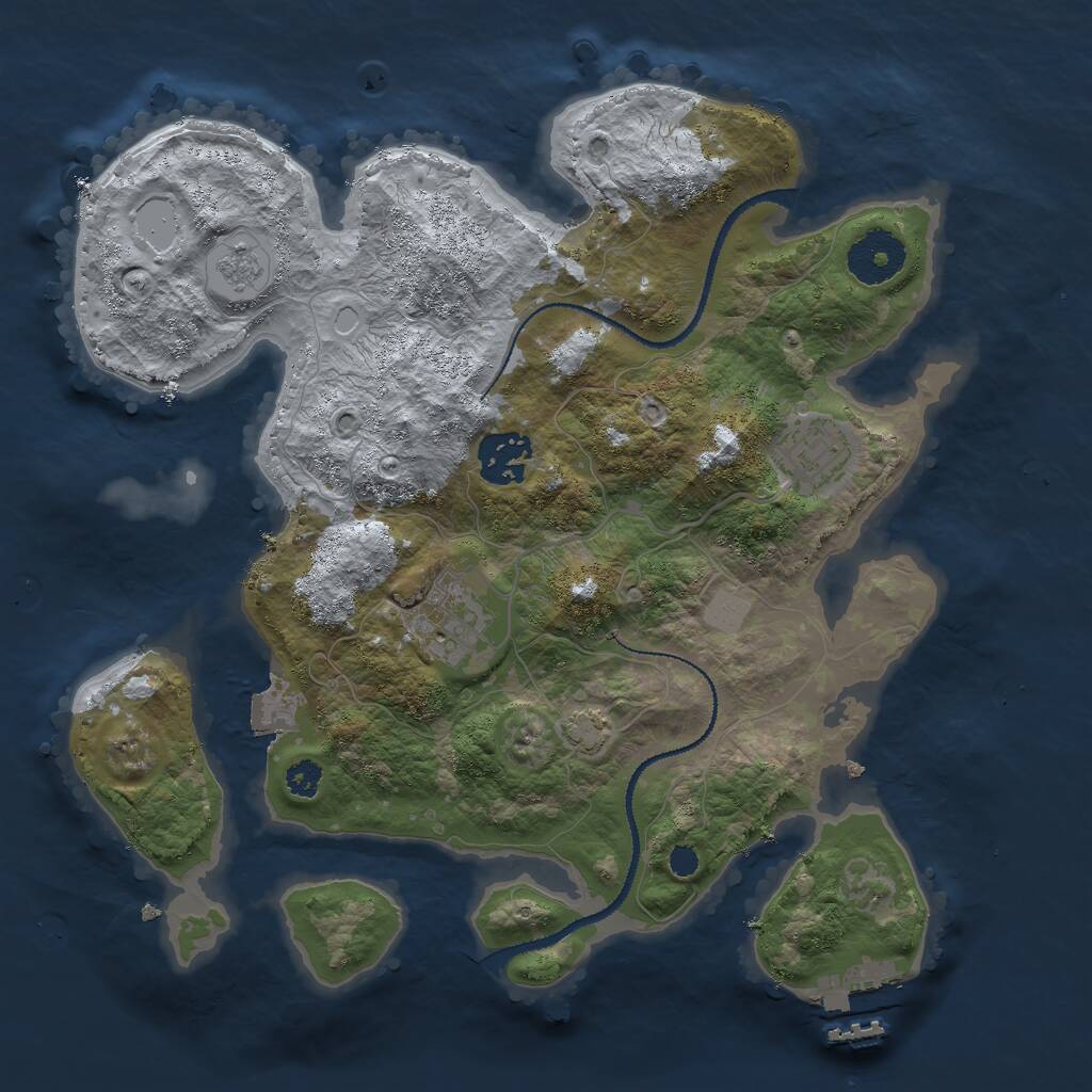 Rust Map: Procedural Map, Size: 3000, Seed: 59391779, 7 Monuments