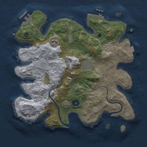 Thumbnail Rust Map: Procedural Map, Size: 3000, Seed: 45749338, 9 Monuments