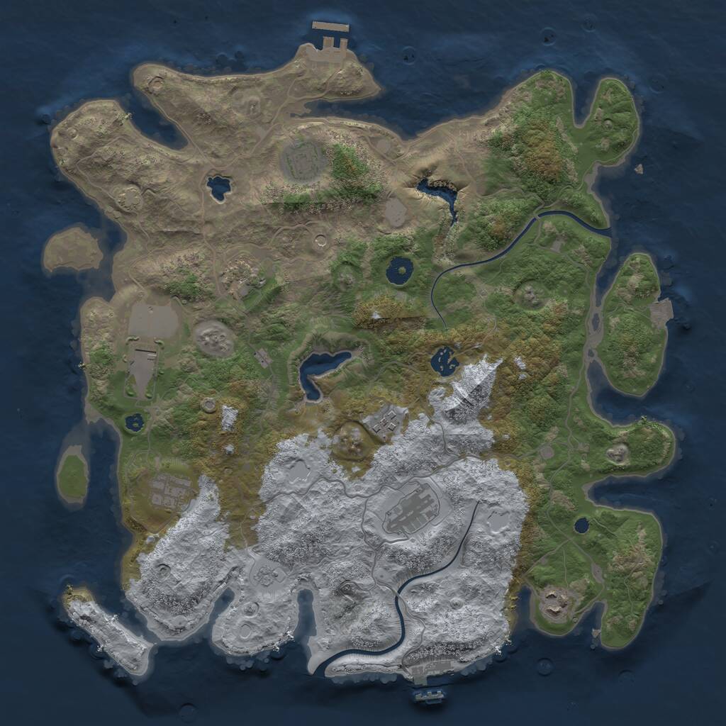 Rust Map: Procedural Map, Size: 4000, Seed: 85260700, 14 Monuments
