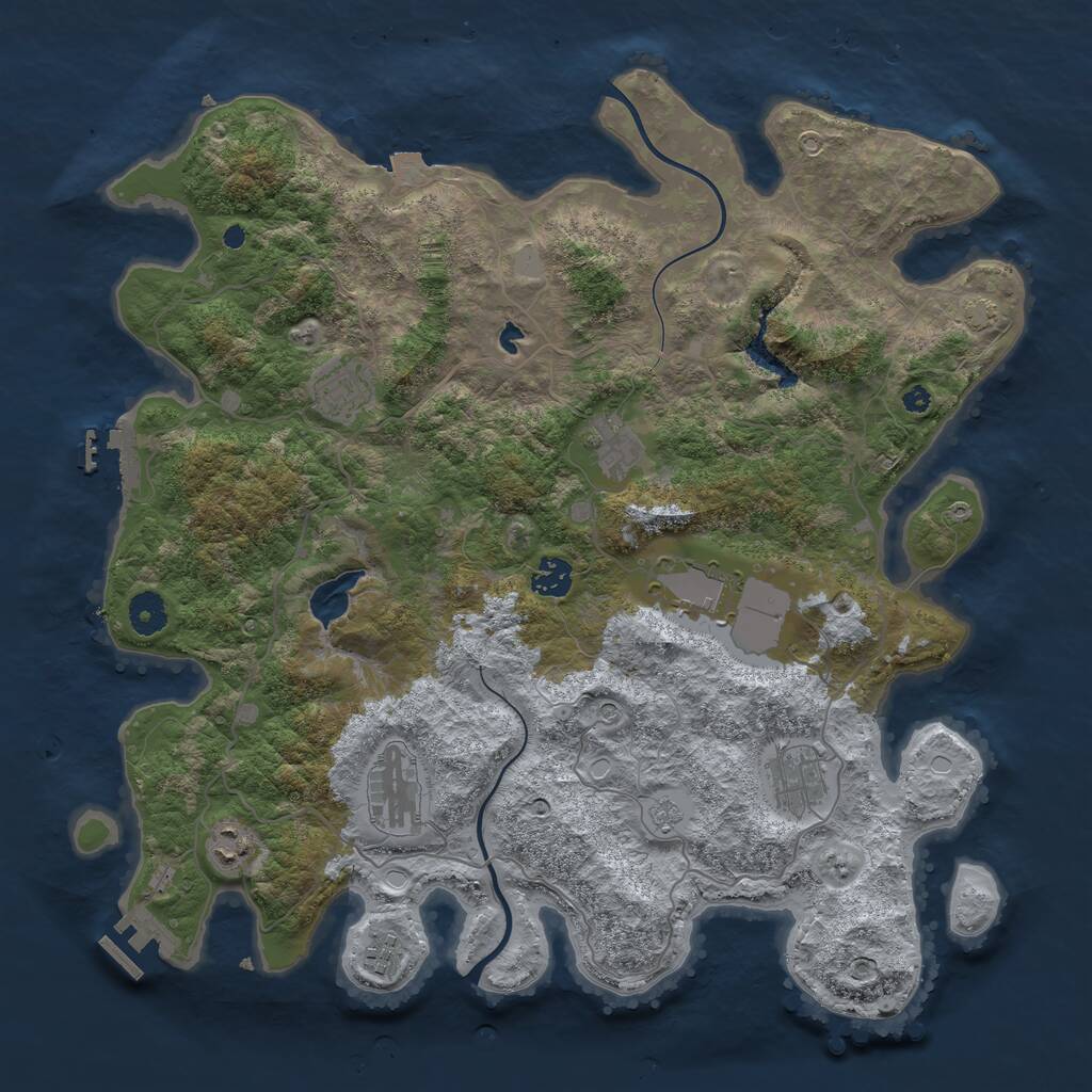 Rust Map: Procedural Map, Size: 4000, Seed: 67514, 14 Monuments