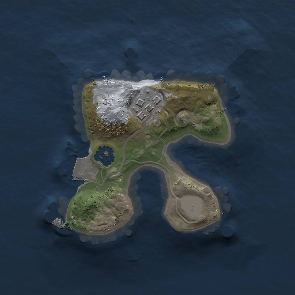 Rust Map: Procedural Map, Size: 1500, Seed: 342253, 2 Monuments
