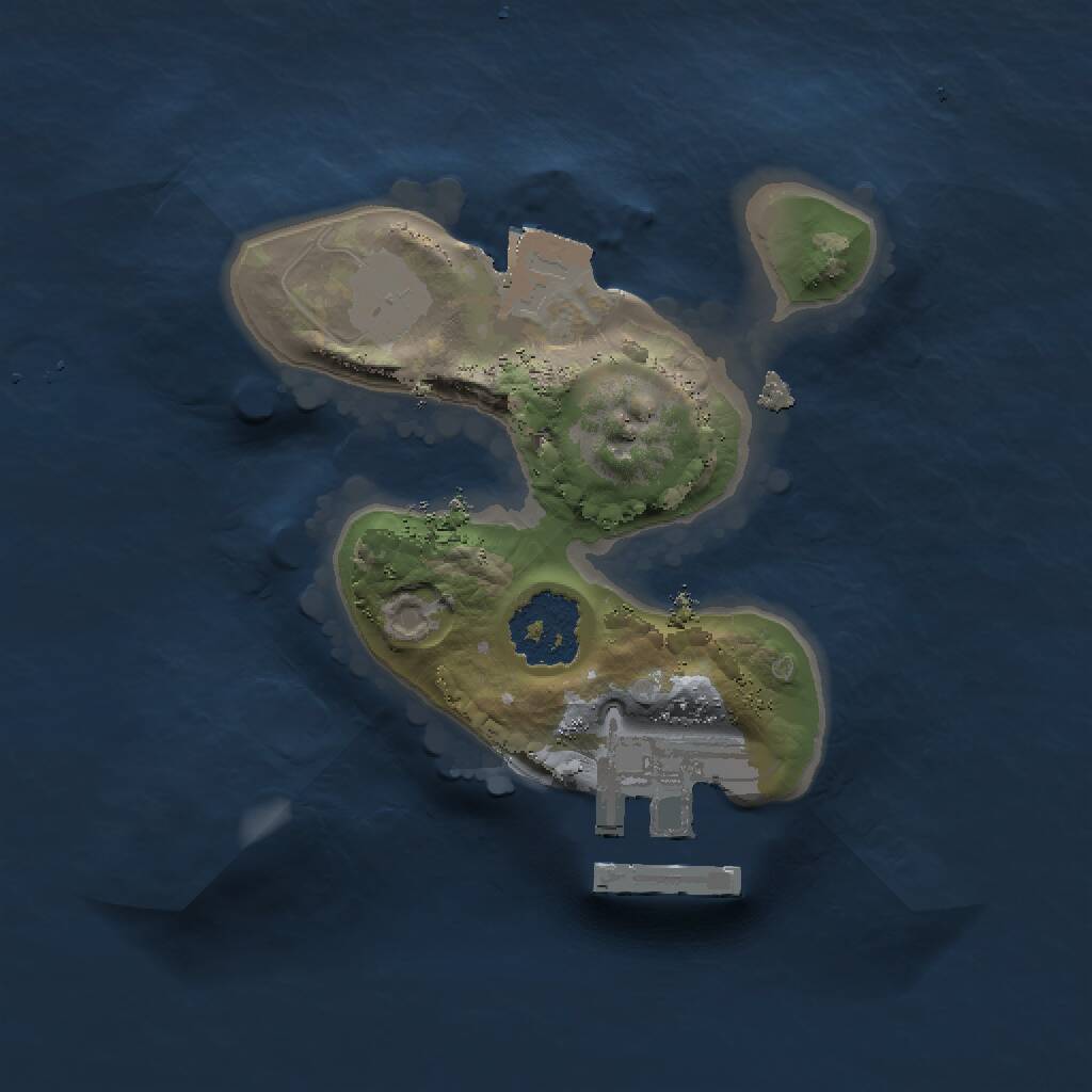 Rust Map: Procedural Map, Size: 1500, Seed: 11111111, 2 Monuments