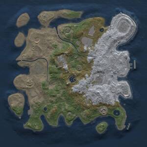 Thumbnail Rust Map: Procedural Map, Size: 3500, Seed: 166813687, 15 Monuments