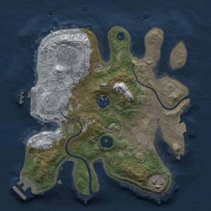 Thumbnail Rust Map: Procedural Map, Size: 2500, Seed: 1956937879, 7 Monuments