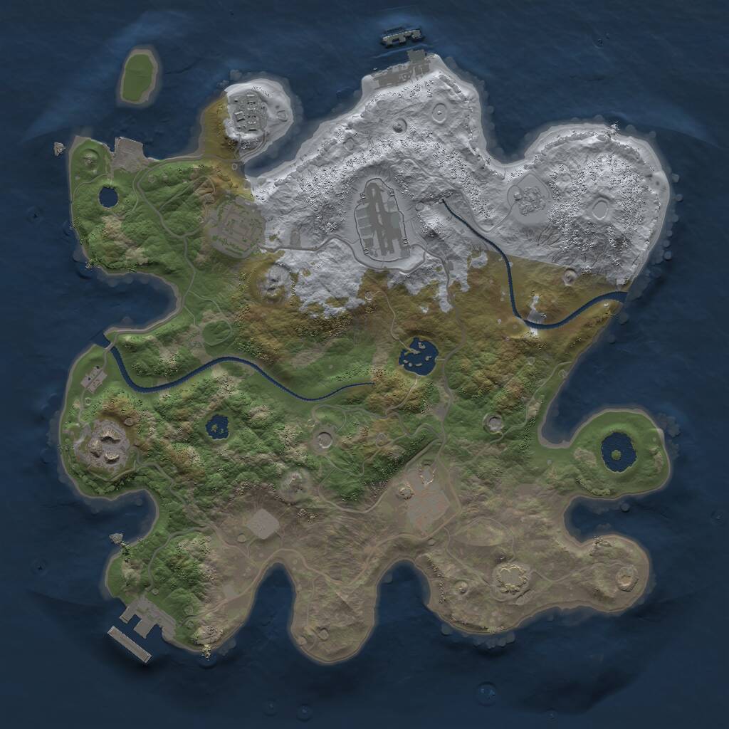 Rust Map: Procedural Map, Size: 3000, Seed: 720630715, 12 Monuments