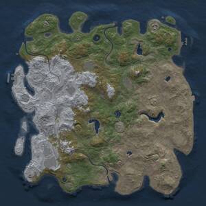 Thumbnail Rust Map: Procedural Map, Size: 4500, Seed: 592543251, 15 Monuments