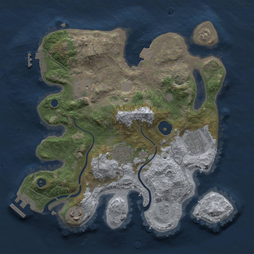Rust Map: Procedural Map, Size: 2800, Seed: 1376052803, 9 Monuments