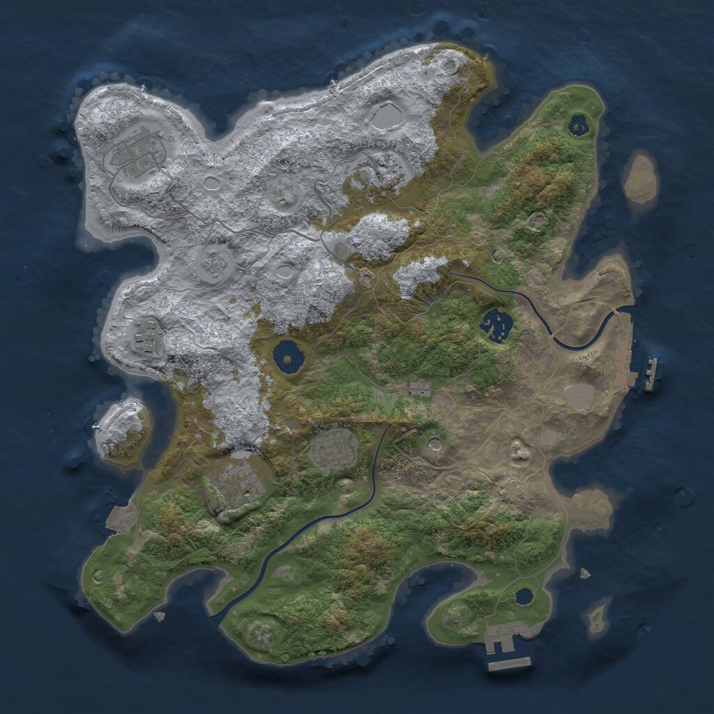 Rust Map: Procedural Map, Size: 3400, Seed: 532785749, 12 Monuments