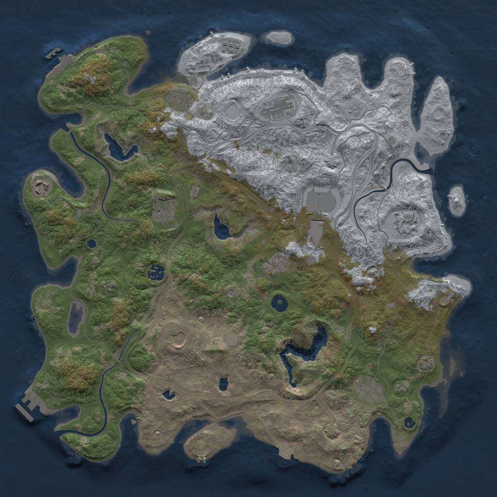 Rust Map: Procedural Map, Size: 4500, Seed: 190627523, 17 Monuments