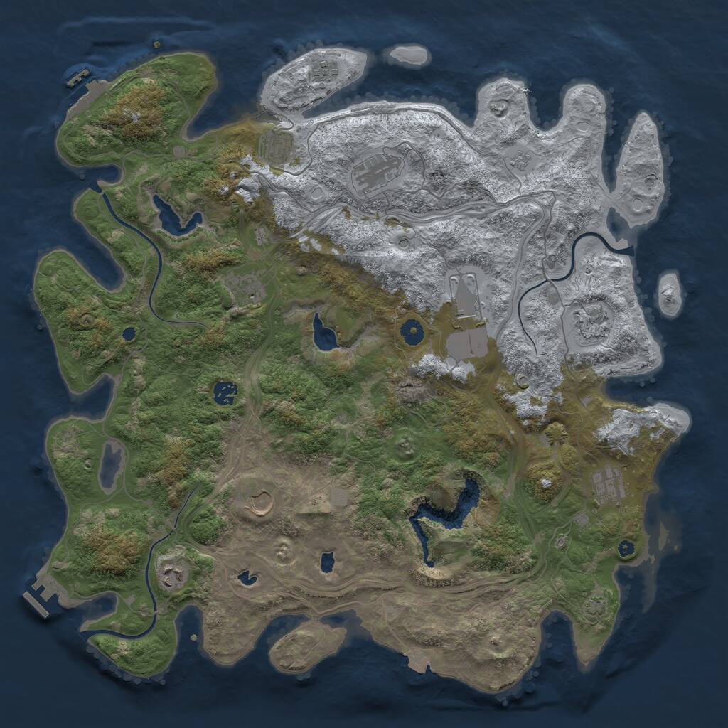 Rust Map: Procedural Map, Size: 4500, Seed: 190627523, 16 Monuments