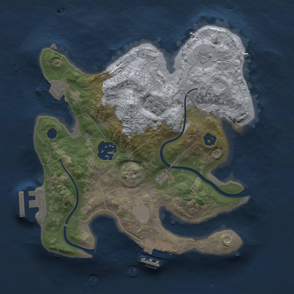 Rust Map: Procedural Map, Size: 2350, Seed: 69, 6 Monuments
