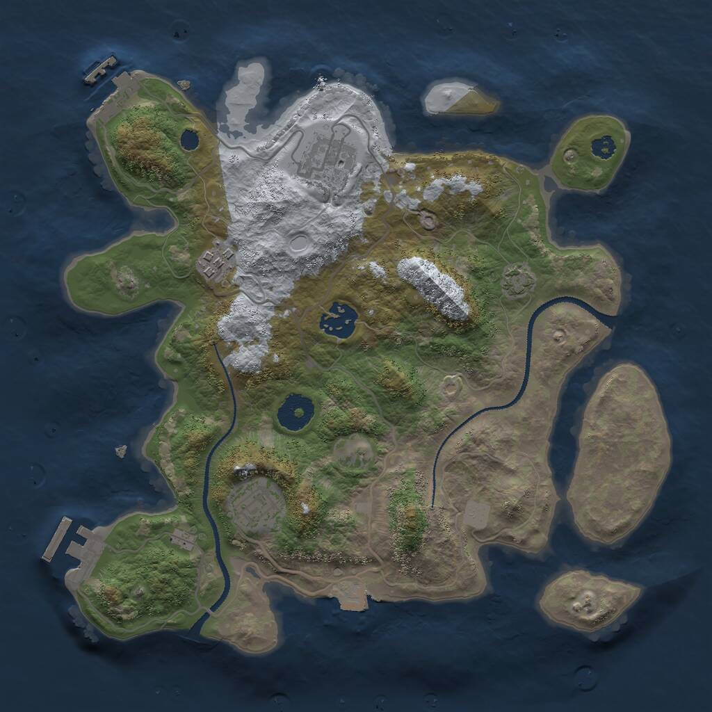 Rust Map: Procedural Map, Size: 3000, Seed: 1211242069, 10 Monuments