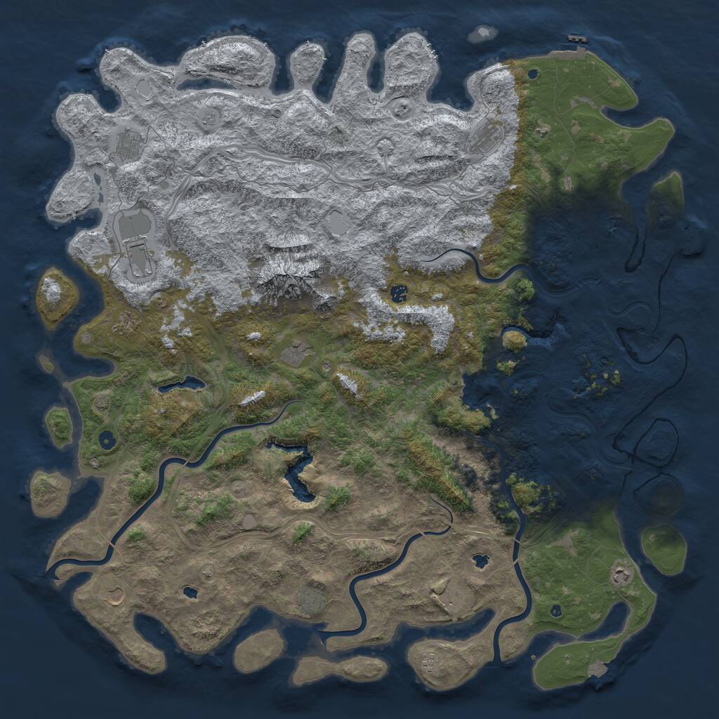 Rust Map: Procedural Map, Size: 6000, Seed: 1648, 19 Monuments