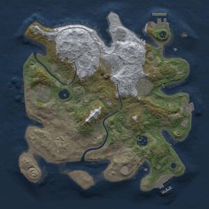 Thumbnail Rust Map: Procedural Map, Size: 3000, Seed: 1830533416, 11 Monuments