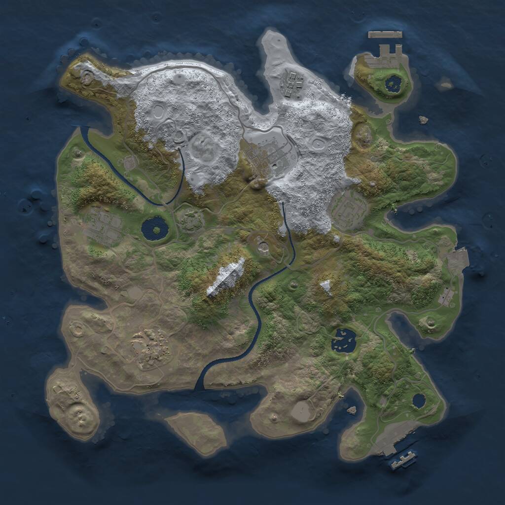 Rust Map: Procedural Map, Size: 3000, Seed: 1830533416, 11 Monuments