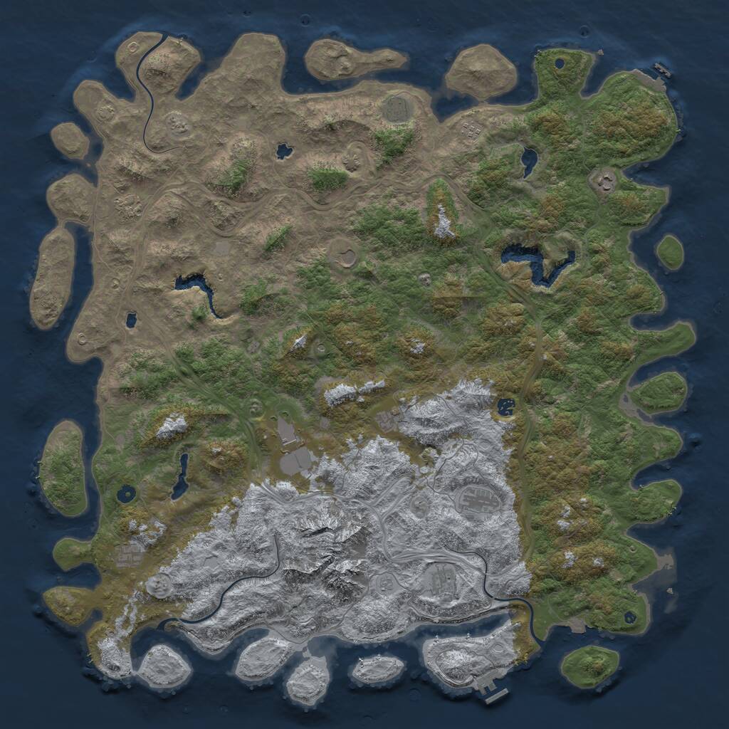 Rust Map: Procedural Map, Size: 6000, Seed: 2545442, 17 Monuments