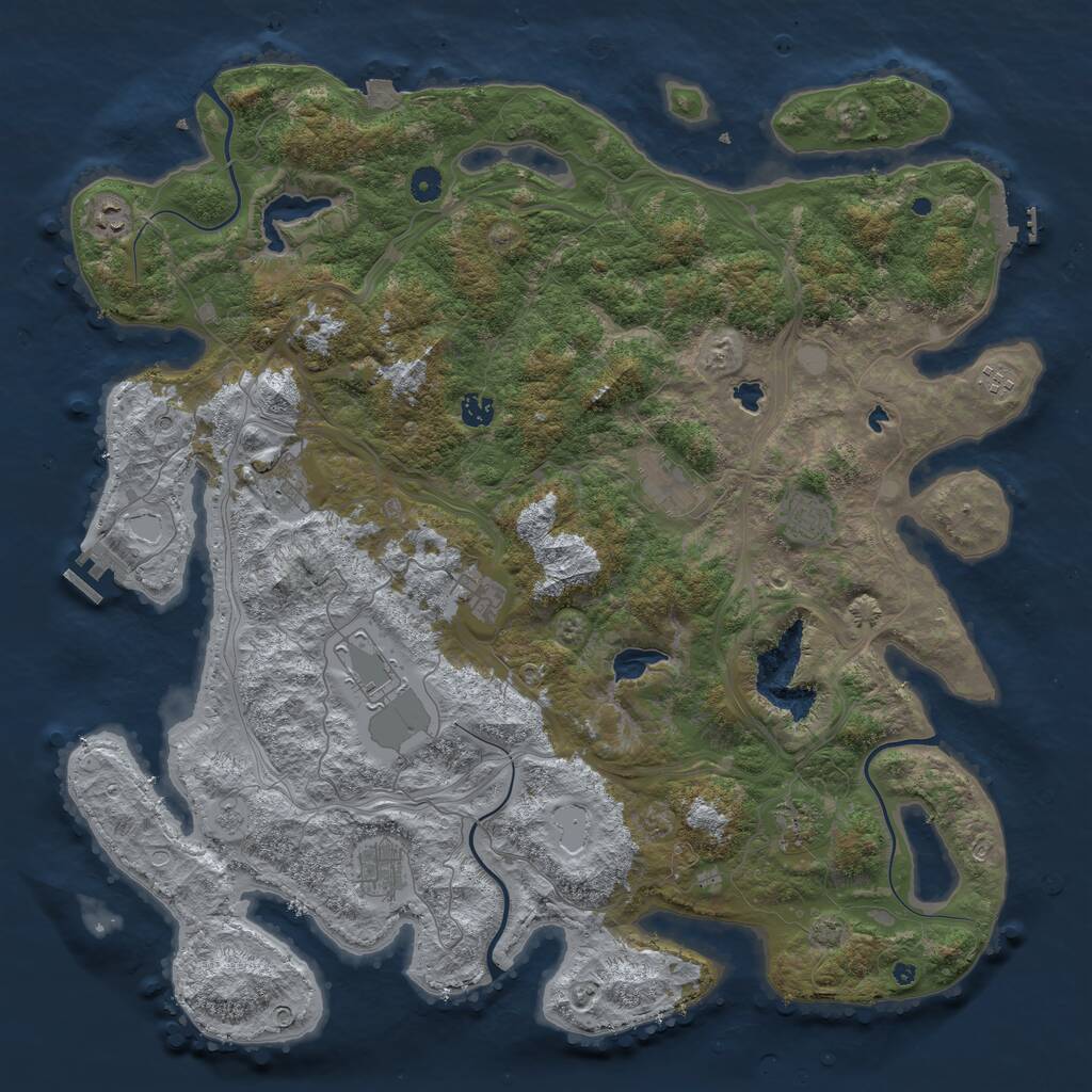 Rust Map: Procedural Map, Size: 4800, Seed: 578424677, 16 Monuments