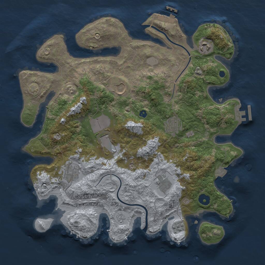 Rust Map: Procedural Map, Size: 3500, Seed: 20241104, 13 Monuments