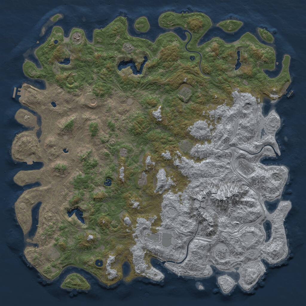 Rust Map: Procedural Map, Size: 6000, Seed: 1391569026, 17 Monuments