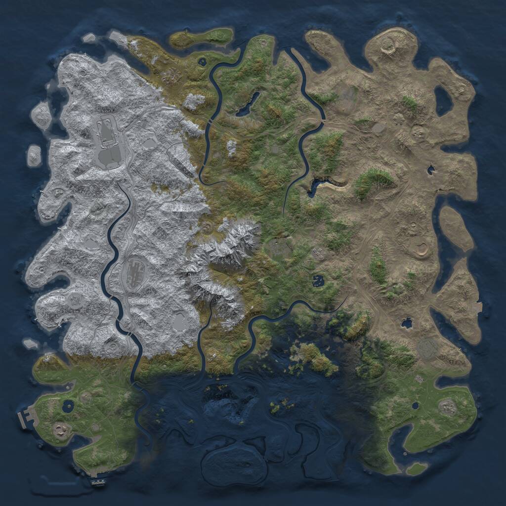 Rust Map: Procedural Map, Size: 6000, Seed: 49582, 17 Monuments