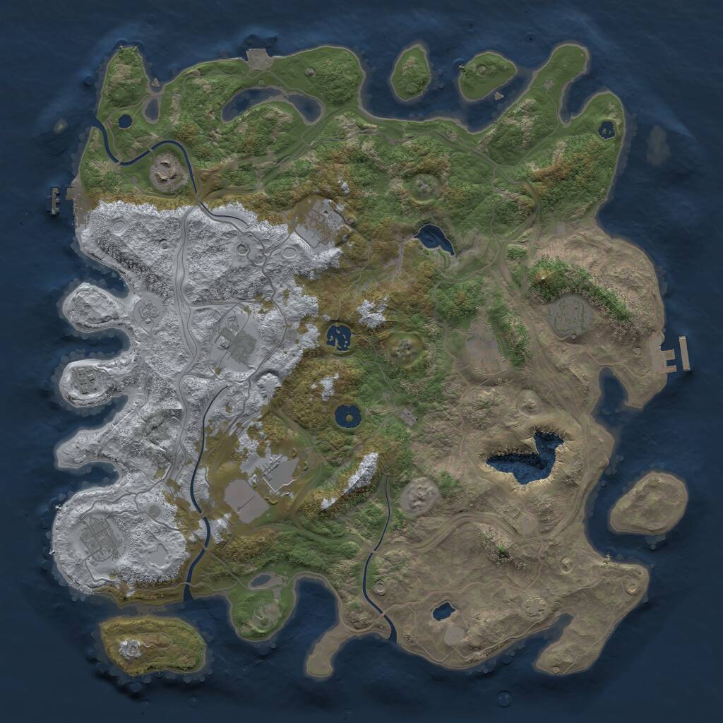 Rust Map: Procedural Map, Size: 4250, Seed: 63386049, 15 Monuments